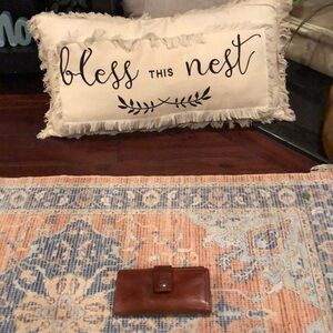 Fossil Women's Leather Tab Clutch Wallet Brown.